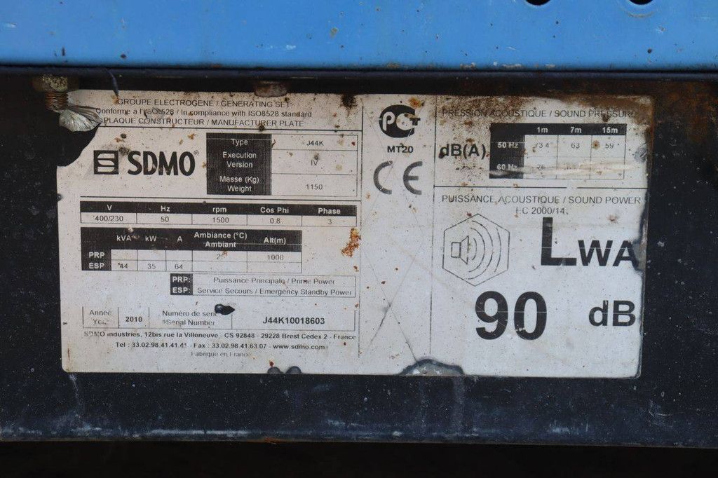 Generator SDMO J44K Diesel 44kVA 2010