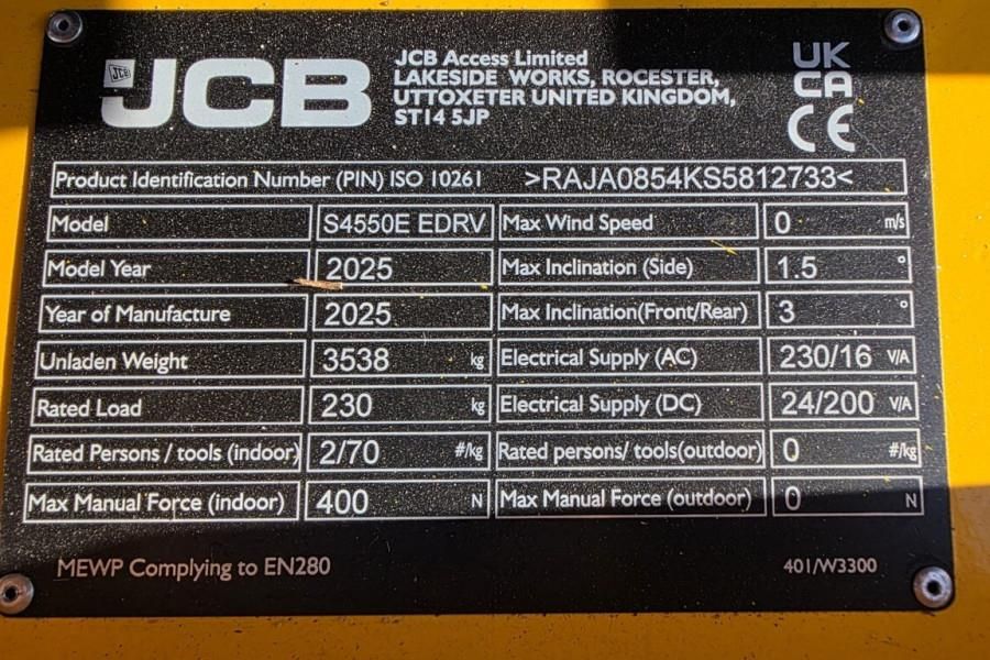 JCB S4550E Valid inspection, 16m Working Height, 230kg