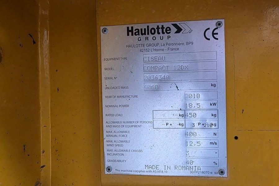 Haulotte Compact 12DX Diesel, 4x4 Drive, 12m Working Height