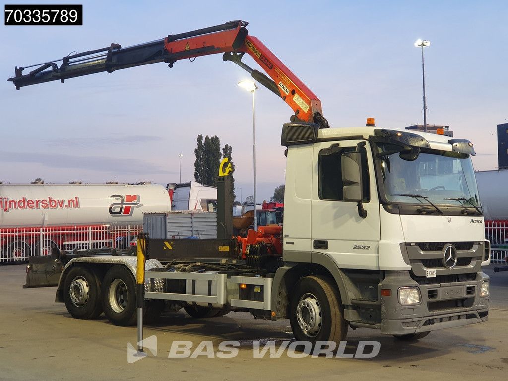 Mercedes Actros Actros 2532 6X2 Palfinger PK 15002 Crane kran + containersystem Lift+steering axle Euro 5