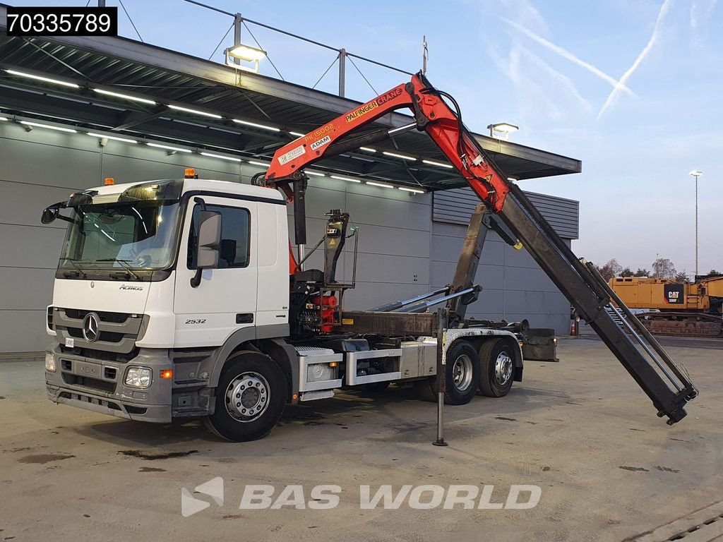 Mercedes Actros Actros 2532 6X2 Palfinger PK 15002 Crane kran + containersystem Lift+steering axle Euro 5