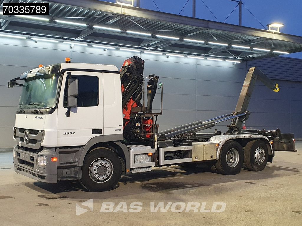 Mercedes Actros Actros 2532 6X2 Palfinger PK 15002 Crane kran + containersystem Lift+steering axle Euro 5