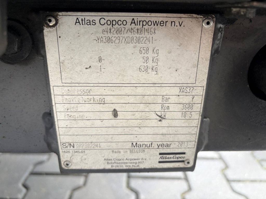 Compressor Atlas Copco XAS37 Diesel 7bar 2013