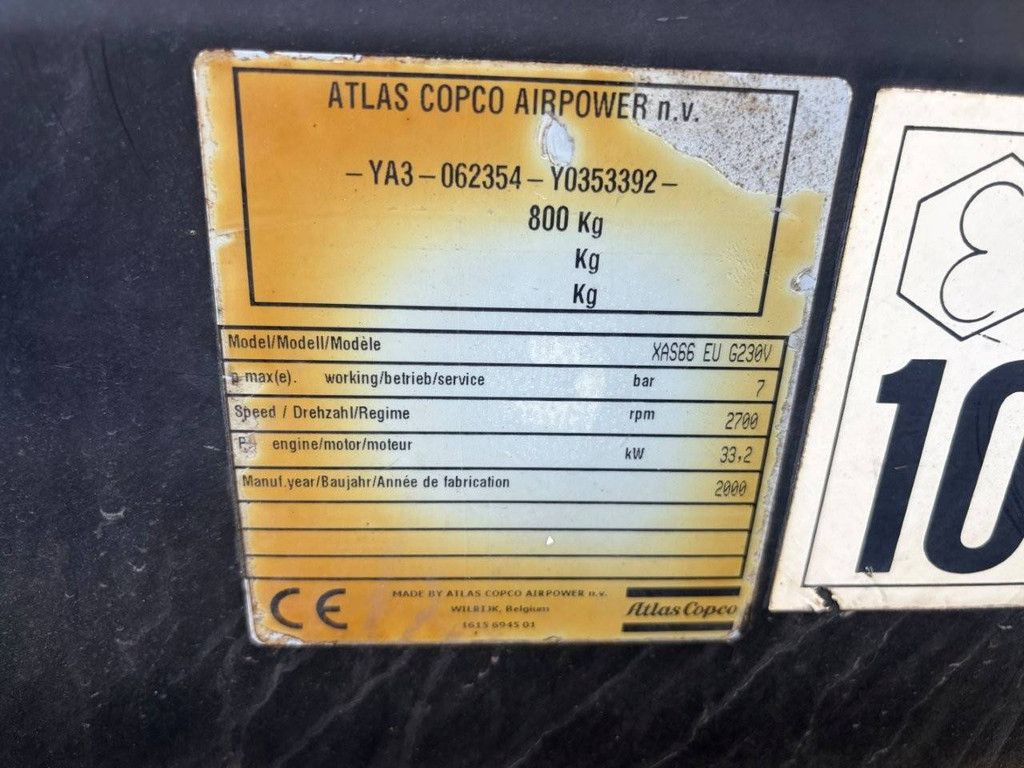 Kompressor Atlas Copco XAS66 Diesel 7 bar 2000
