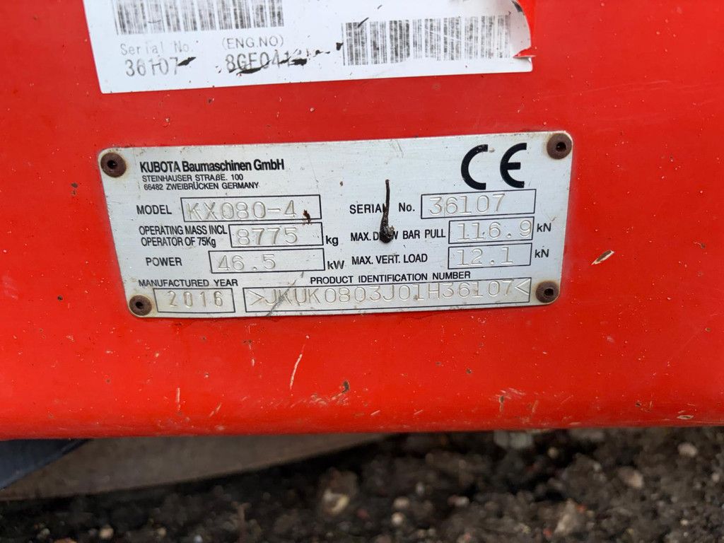 KUBOTA KX080-4 2P GL
