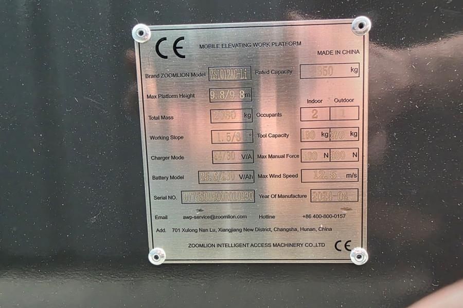 Zoomlion ZS1012AC-LI Unused, Valid Inspection, Electric, 11