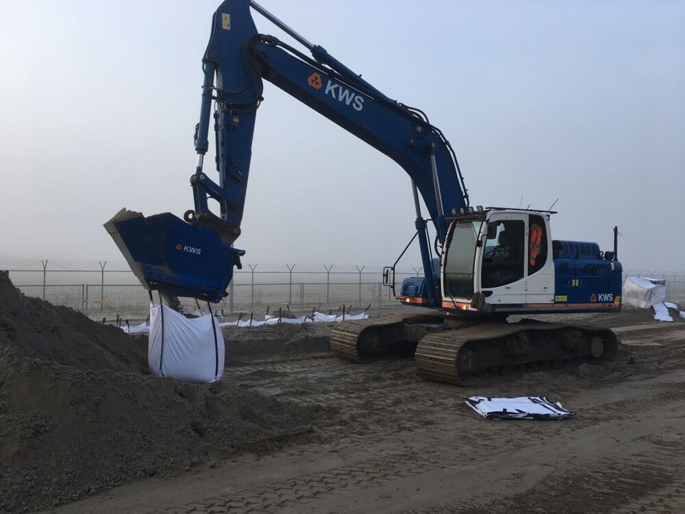 Bigbag vuller bottom opening container