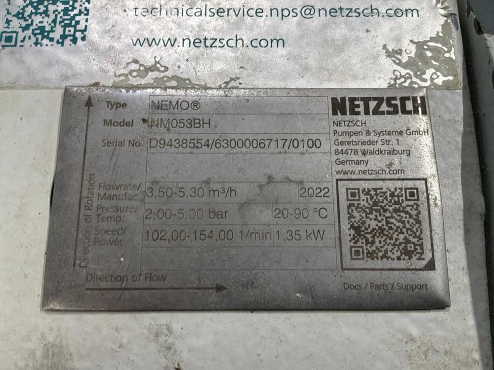 2022 Netzsch NEMO NM053BH Progressive cavity pump