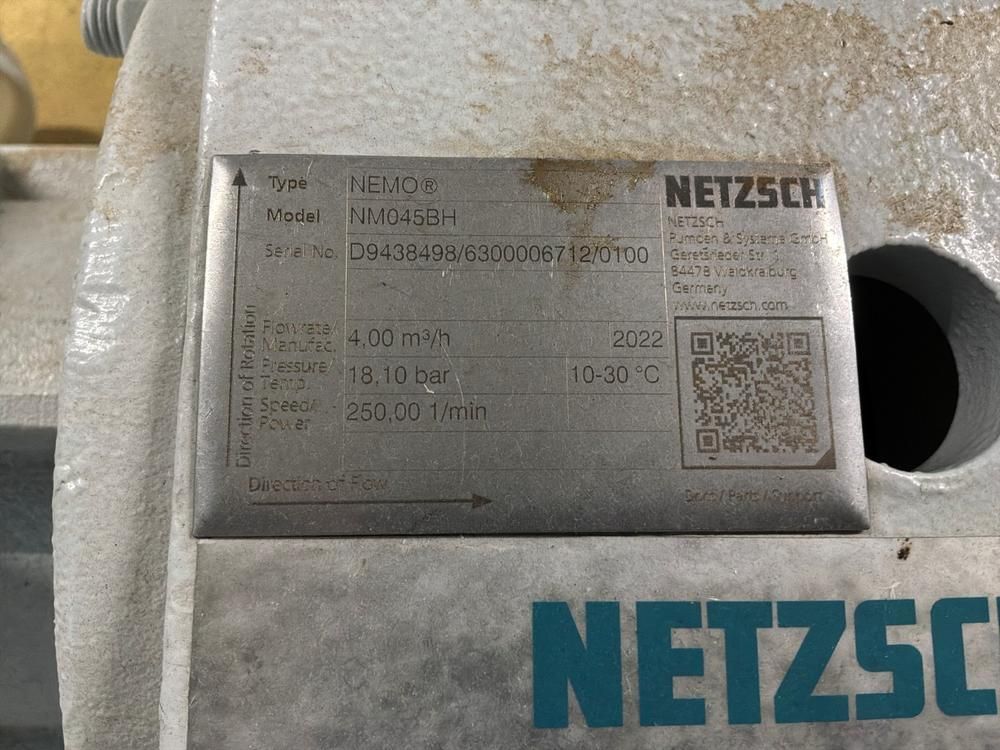 2022 NETZSCH NEMO NM045BH Progressive cavity pump