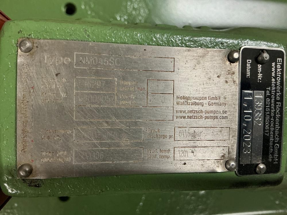 2010 Netzsch NM015SO Progressive cavity pump
