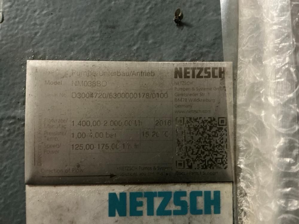 2016 Netzsch NM038BO Progressive cavity pump