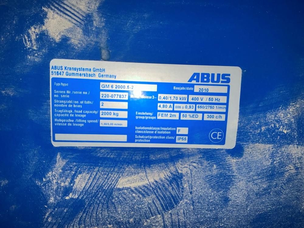 Abus GM 6 2000.5-2 Chain hoist 2t (2x)