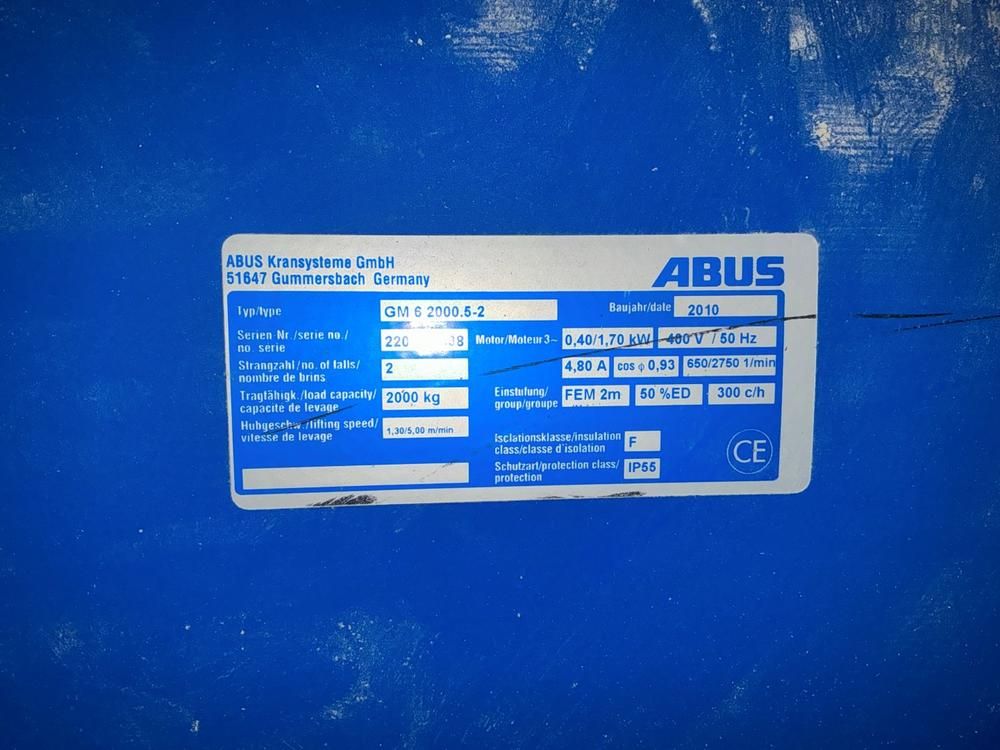Abus GM 6 2000.5-2 Chain hoist 2t (2x)