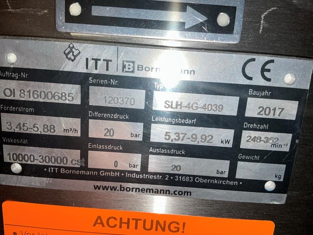 Bornemann SLH-4G-4039/1/QN Twin-screw positive displacement pump