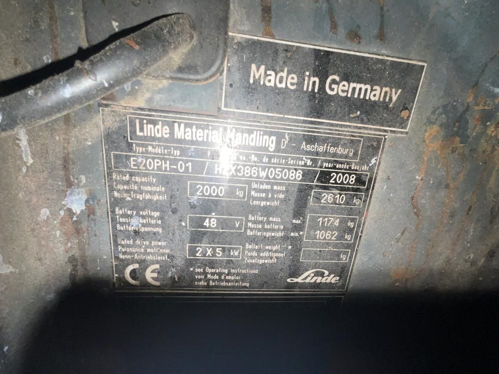 2008 Linde E20PH-01 electric forklift