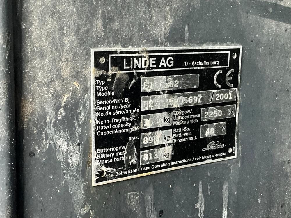 2001 Linde E 16 C-02 electric forklift