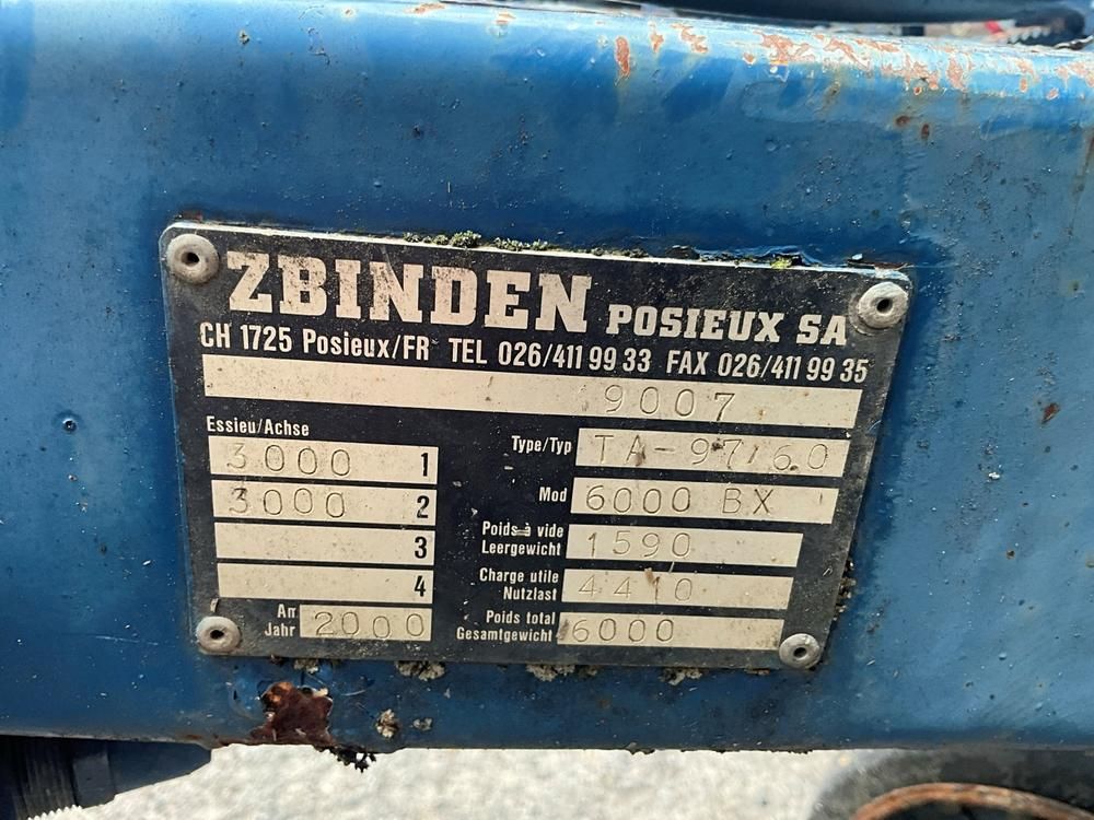 2000 Zbinden TA-97/6.0 flatbed ramp trailer