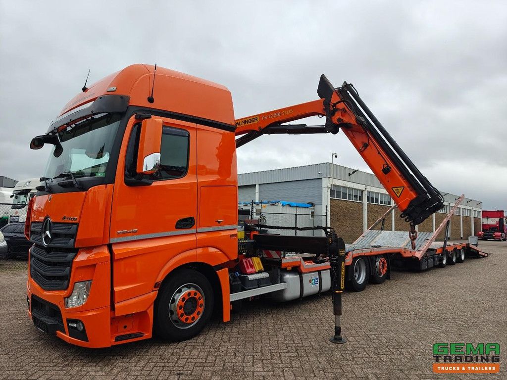 Mercedes-Benz Actros 6x2/4 BigSpace Euro6C Palfinger PK12.501 RemoteControl - Lier 3.6T + Polkon Aanhanger