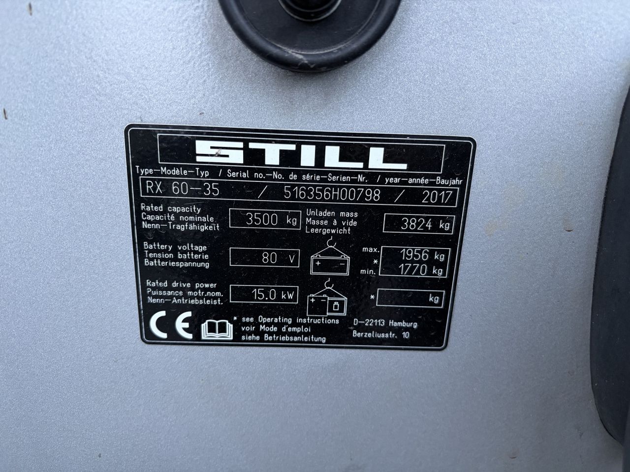 Still RX60-35 elektotruck, 3500kg cap,
