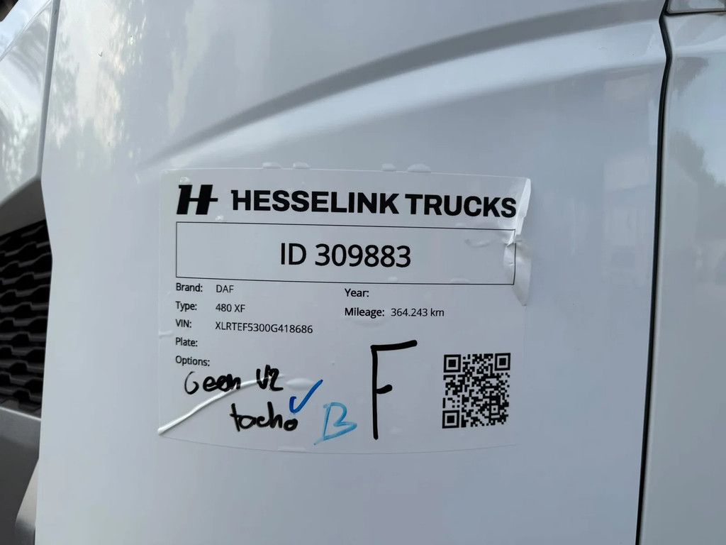DAF XFn 480 NGS 2x tank 364.243KM LED Lane Assist