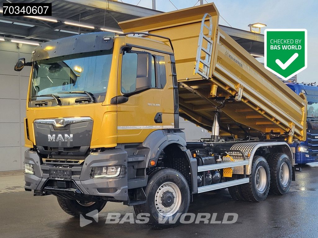 MAN TGS 33.480 6X6 6x6 12m3 KH-Kipper 3-way tipper Steelsuspension Big-Axle Euro 6
