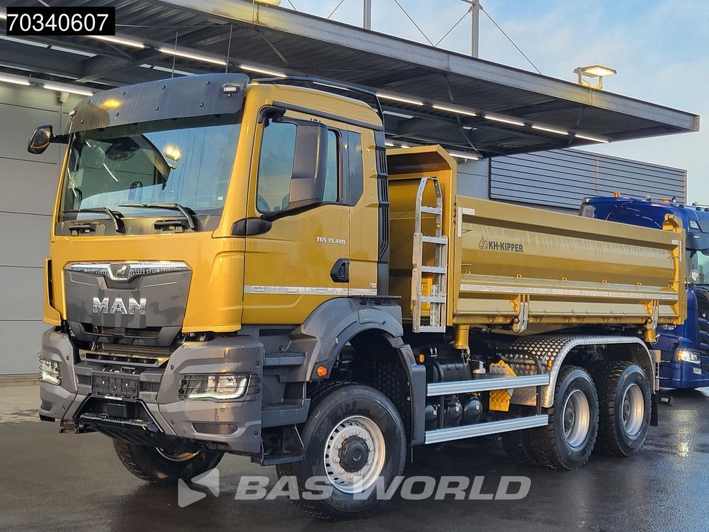 MAN TGS 33.480 6X6 6x6 12m3 KH-Kipper 3-way tipper Steelsuspension Big-Axle Euro 6