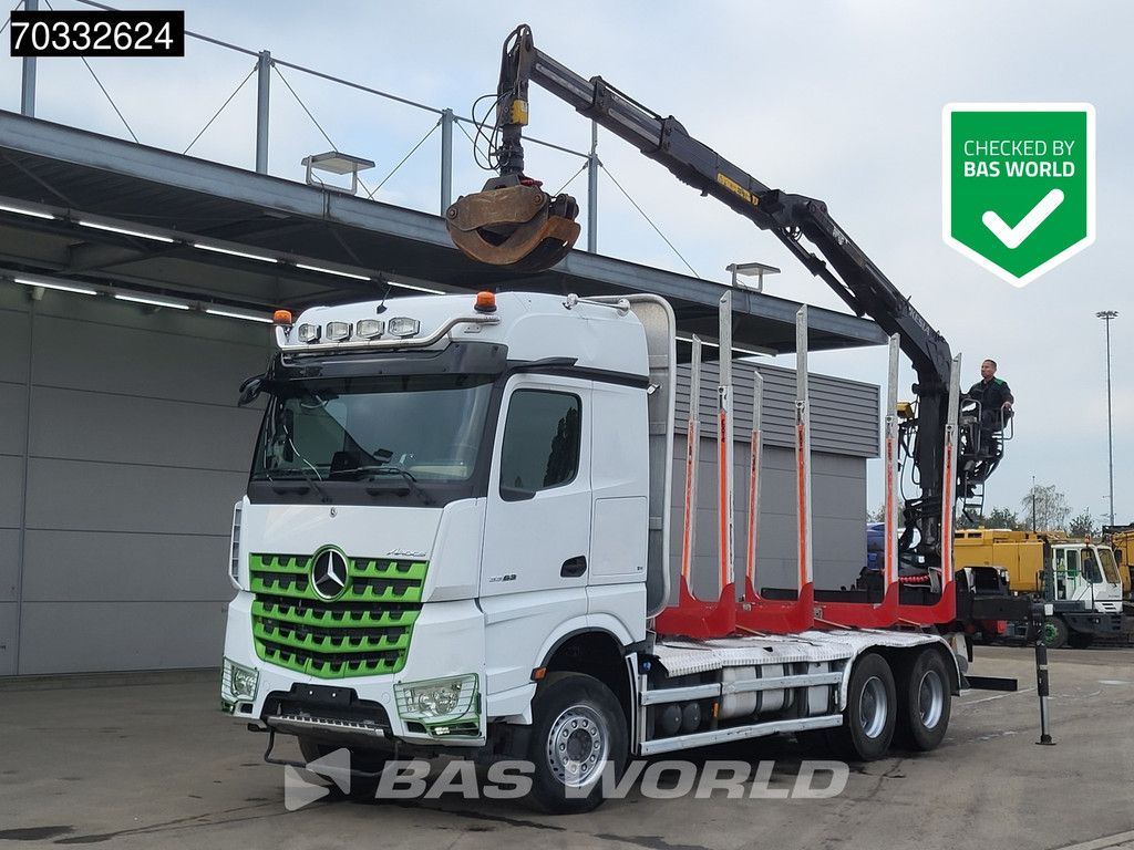 Mercedes Arocs Arocs 3363 6X4 Kesla 2117ZT Crane Holz Transport Full Steel Big-Axle Euro 6