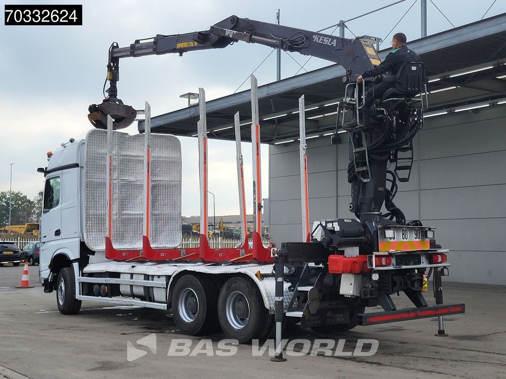 Mercedes Arocs Arocs 3363 6X4 Kesla 2117ZT Crane Holz Transport Full Steel Big-Axle Euro 6