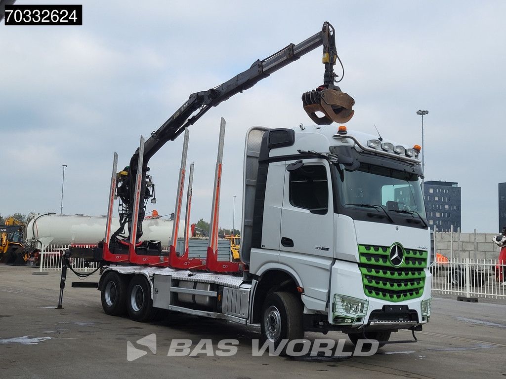 Mercedes Arocs Arocs 3363 6X4 Kesla 2117ZT Crane Holz Transport Full Steel Big-Axle Euro 6