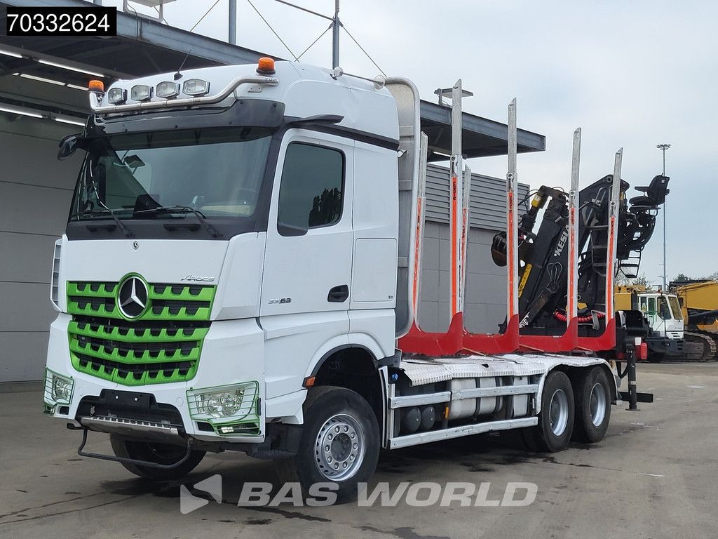Mercedes Arocs Arocs 3363 6X4 Kesla 2117ZT Crane Holz Transport Full Steel Big-Axle Euro 6