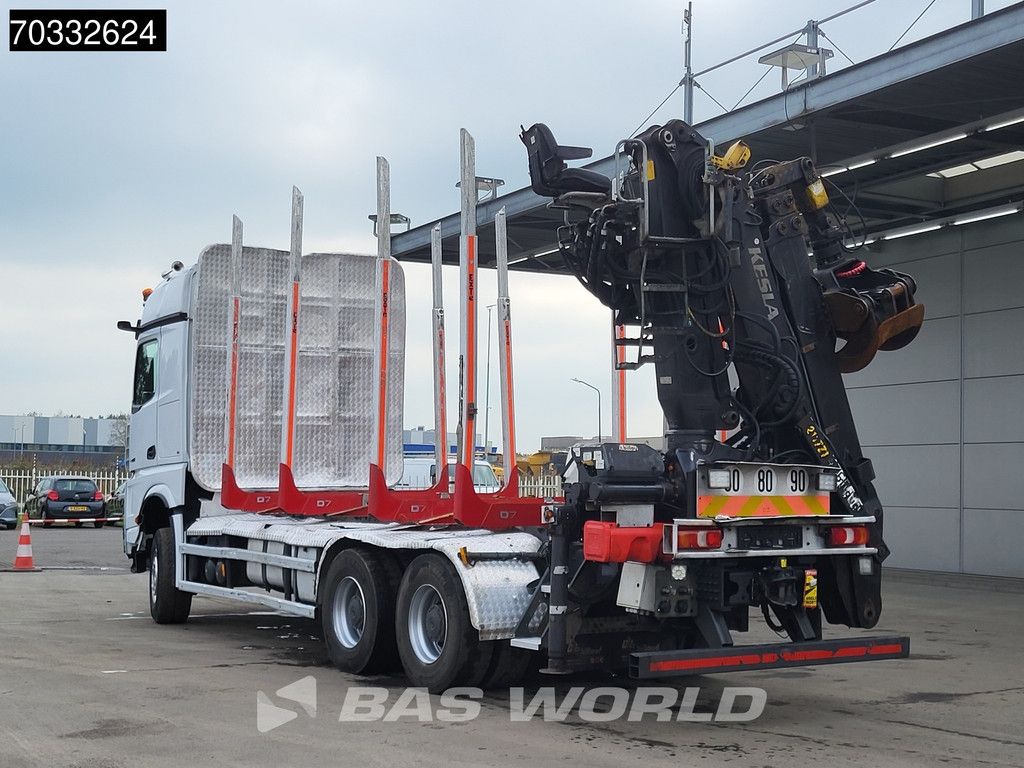 Mercedes Arocs Arocs 3363 6X4 Kesla 2117ZT Crane Holz Transport Full Steel Big-Axle Euro 6