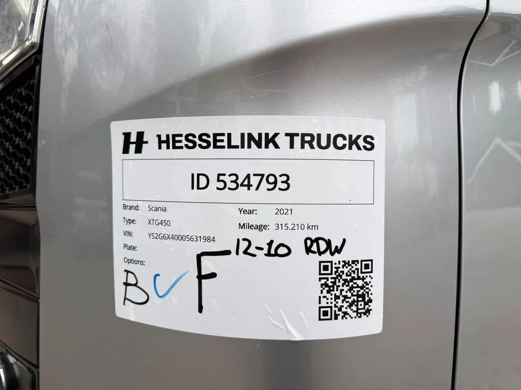 Scania G450 XT 6x4 AJK Haakarm 315.210KM AHK APK/TUV 12-08-2027
