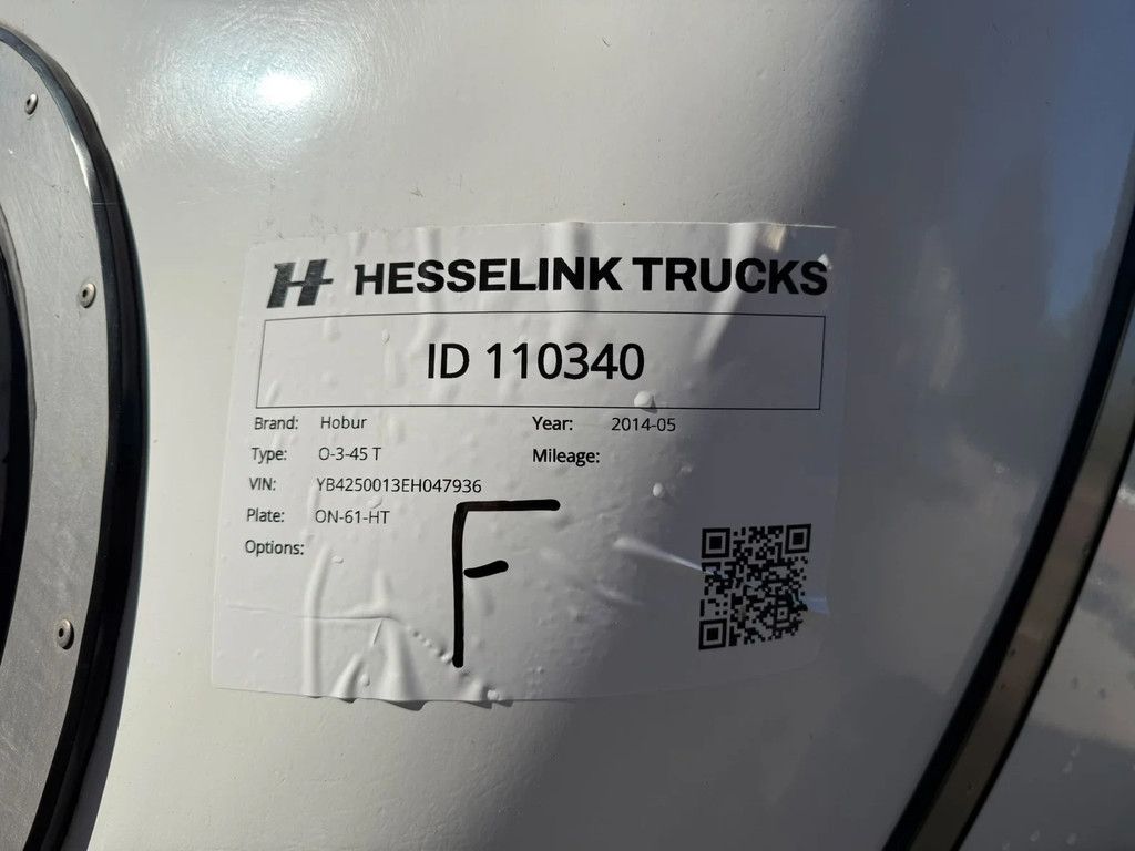 Hobur O-3-45 T 34.500L RVS/Edelstahl Melk/Milch/Food/Lebensmittel 2x Stuuras APK/TUV 5-2027