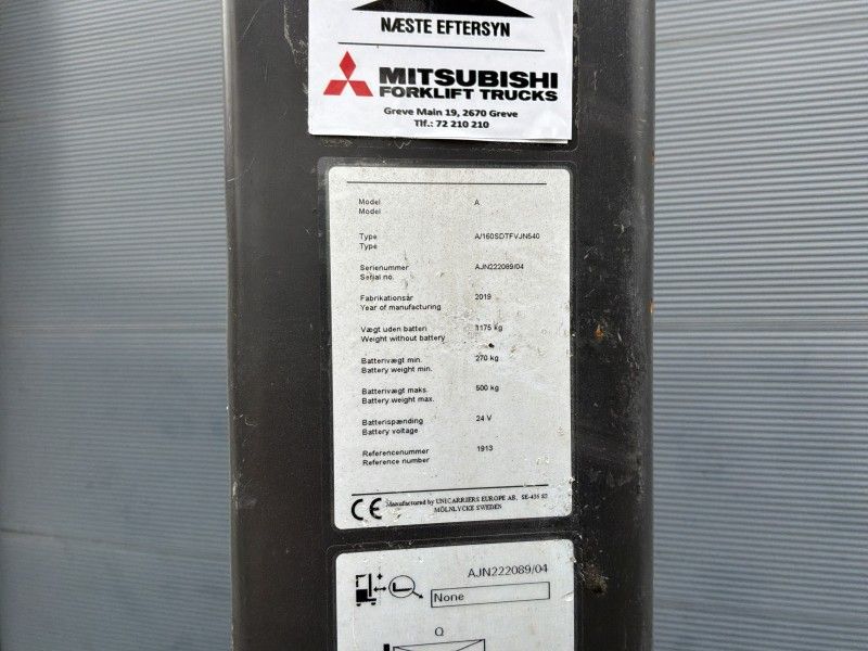 2019 UNI Carriers A/160SDTFVJN540 Schubmaststapler