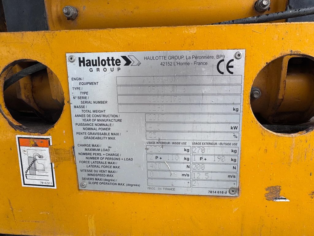 Haulotte Optimum 6 Hoogwerker Schaarhoogwerker Schaarlift (2013)