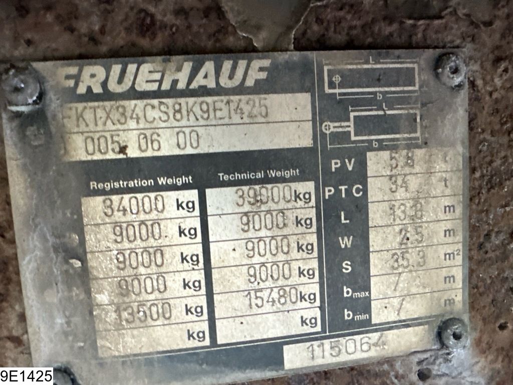 Fruehauf open laadbak Lifting axle