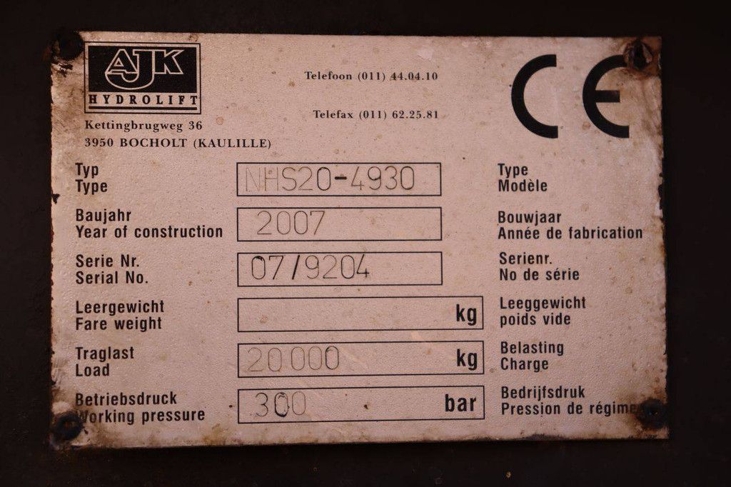 Container system AJK NHS20-4930 20000kg 4.9m 2007