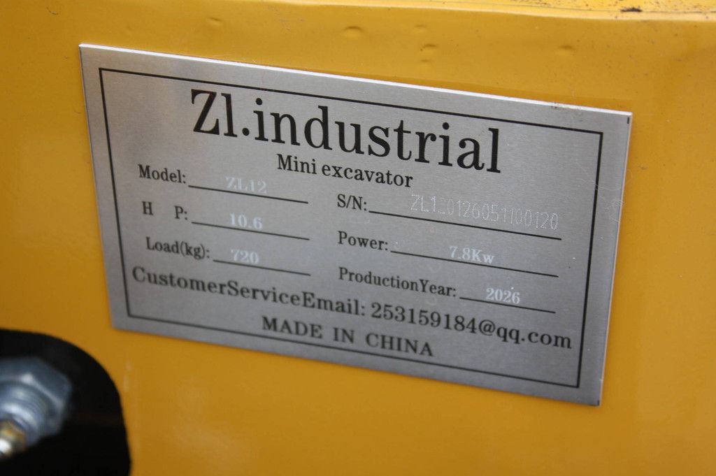 Mini excavator Zl industrial ZL12 Diesel 7.8kW 2026 Demo