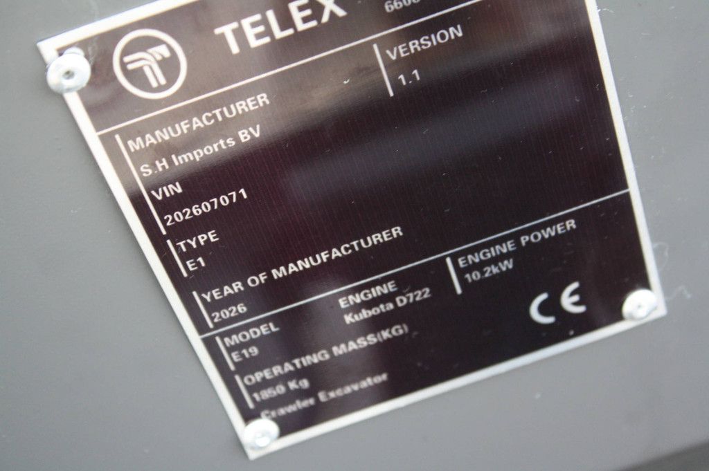 Terex E19 Mini Excavator Diesel 10.2kW New