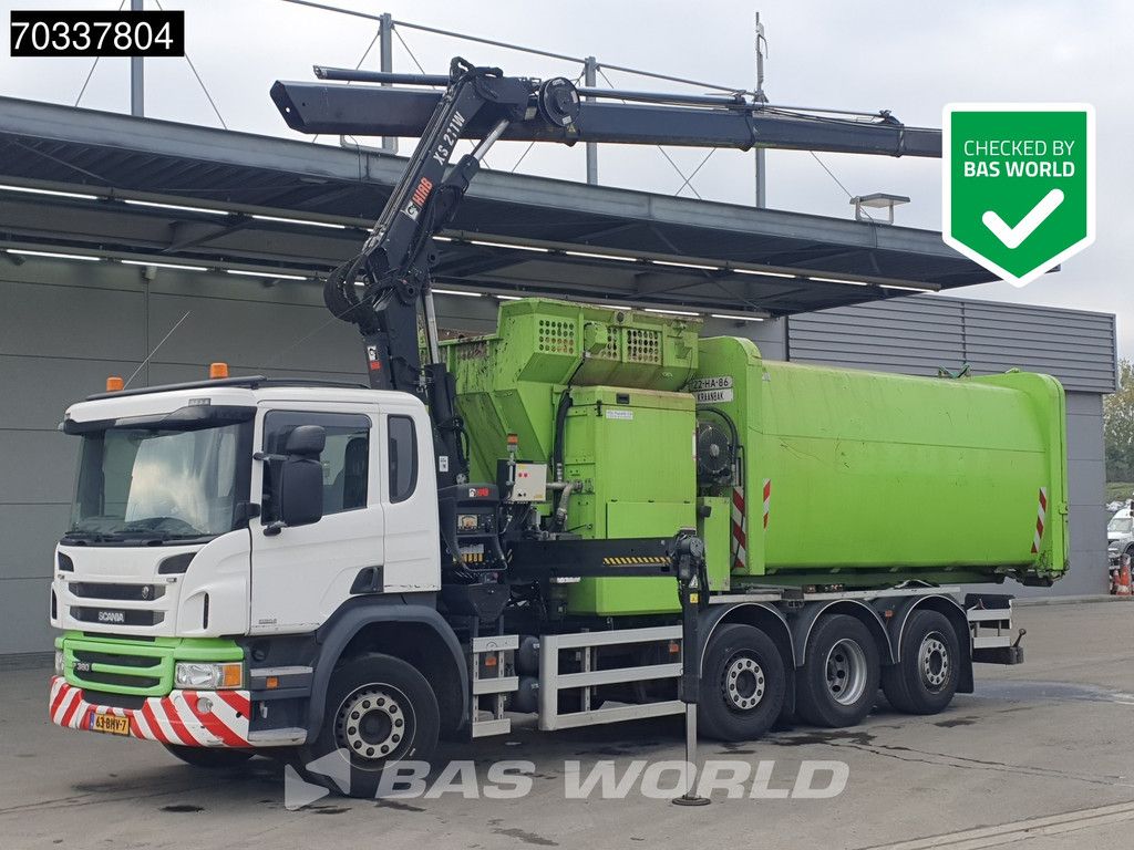 Scania P P360 8X2 Hiab 211 BW 3-hipro Crane Kran VDL Translift Full Air Lift+steering axle Euro 6