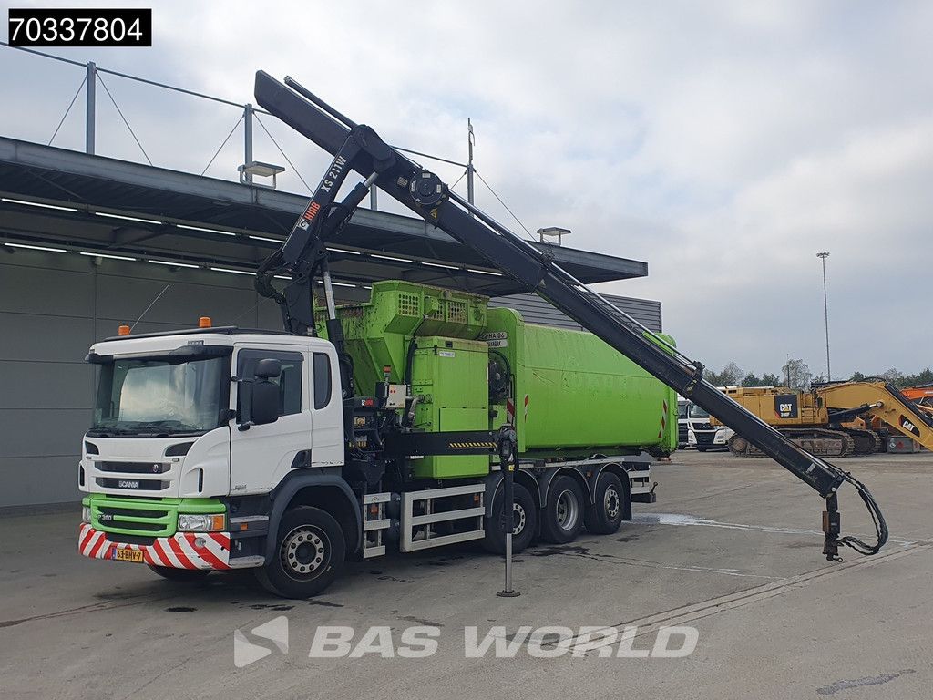 Scania P P360 8X2 Hiab 211 BW 3-hipro Crane Kran VDL Translift Full Air Lift+steering axle Euro 6