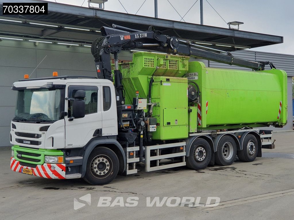 Scania P P360 8X2 Hiab 211 BW 3-hipro Crane Kran VDL Translift Full Air Lift+steering axle Euro 6