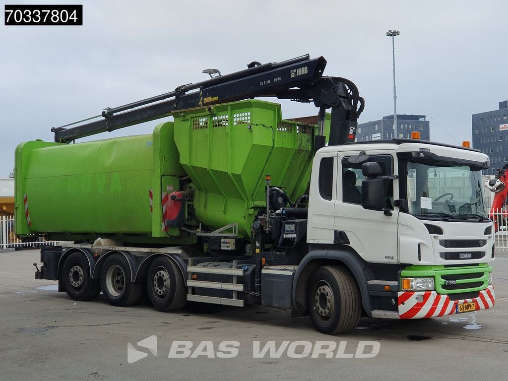 Scania P P360 8X2 Hiab 211 BW 3-hipro Crane Kran VDL Translift Full Air Lift+steering axle Euro 6