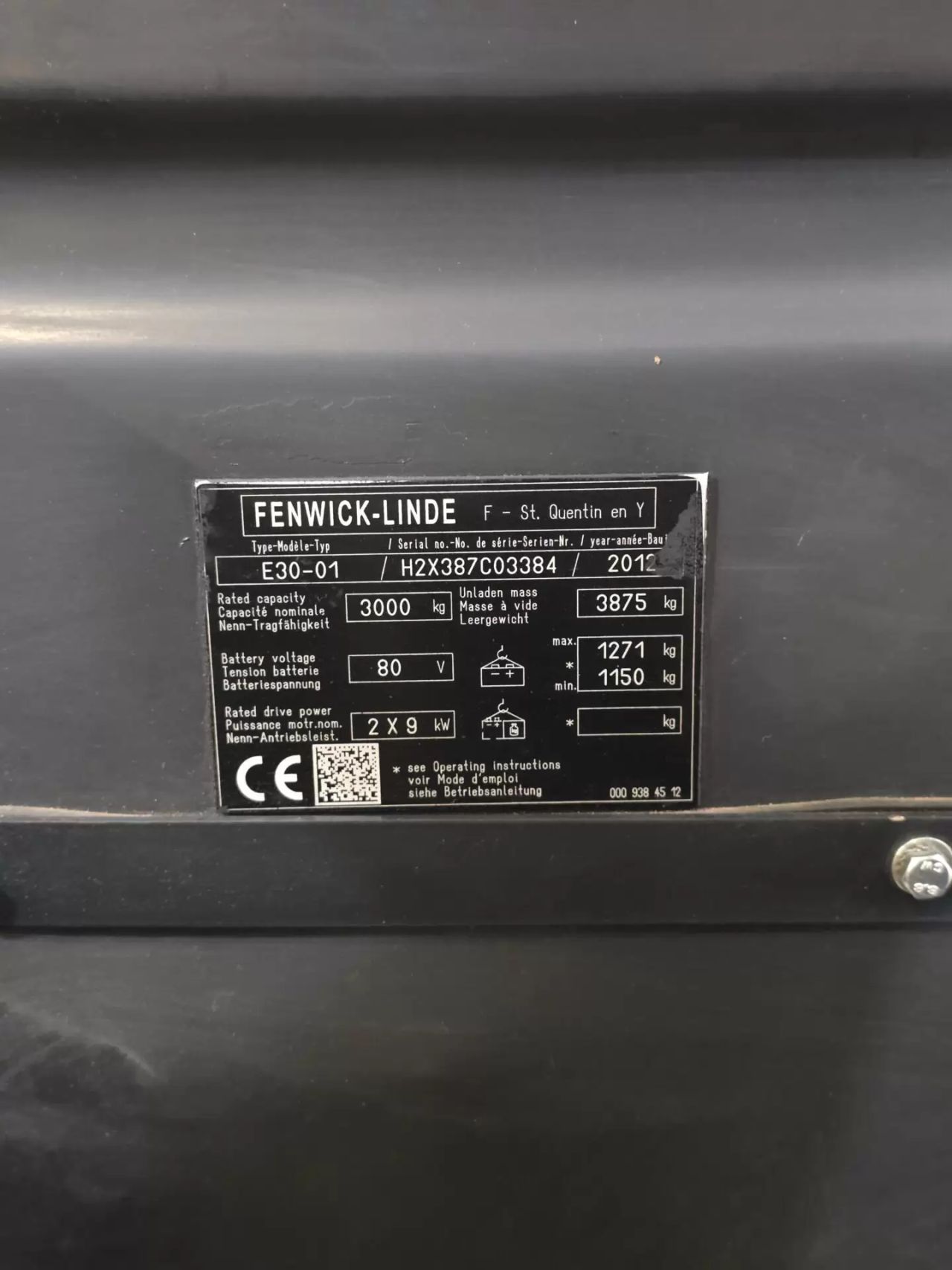 Elektro heftruck Linde E30-01