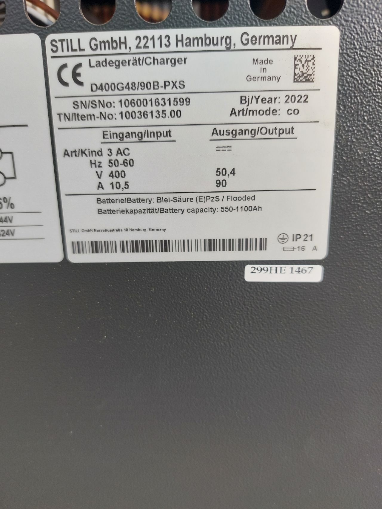Still 48 volt lader + lange vorken