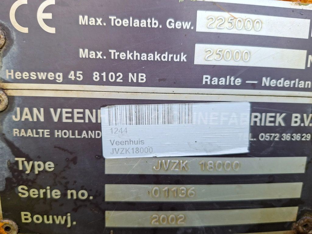 Veenhuis JVZK 18000 JVZK 18000 kipper dumper