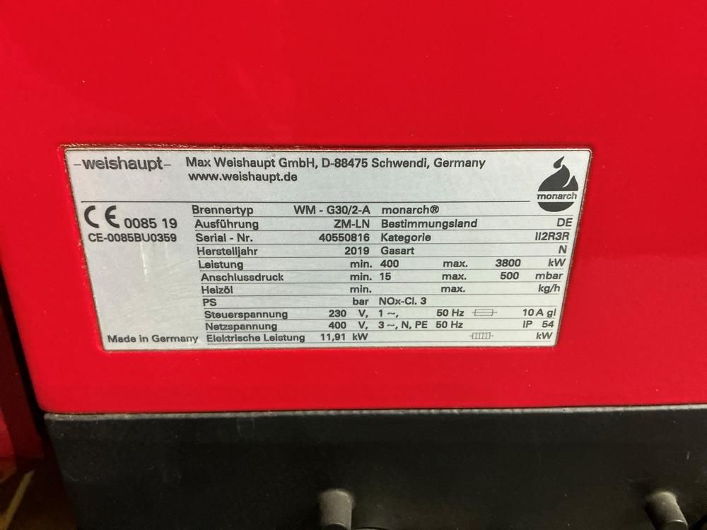 2019 Weishaupt WM-G30/2-A Gas burner