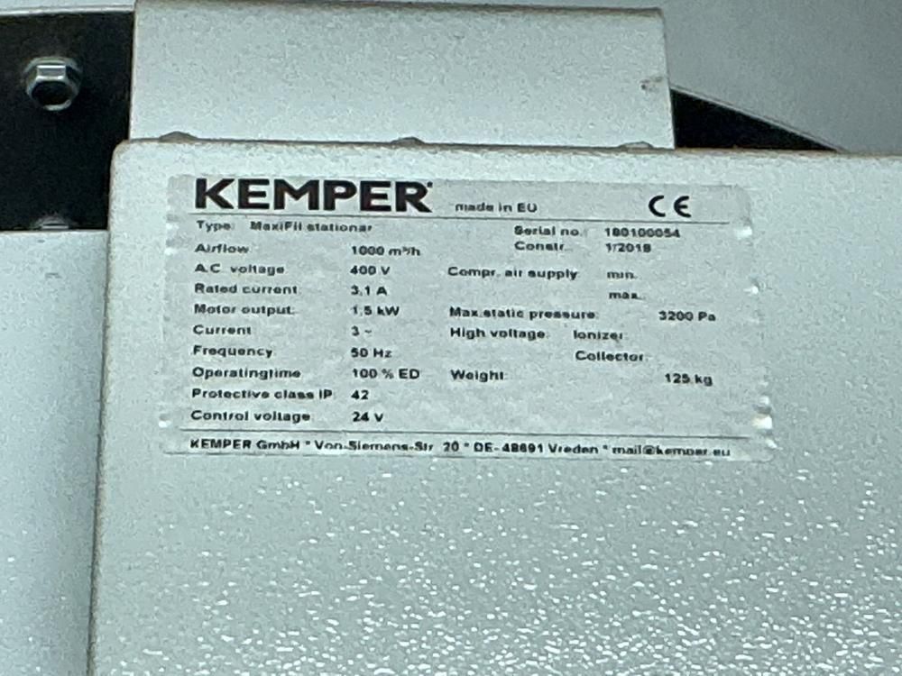 2018 Kemper MaxiFil Welding fume exhaust unit