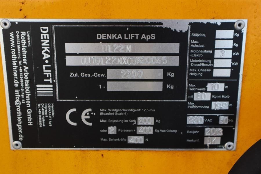 Denka-Lift DL22N Electric, 22m Working Height, 12m Reach, Sim