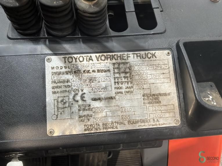Forklifts LPG Toyota 7FGF25 2000